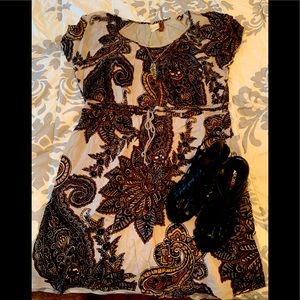 Sonoma paisley patterned lined dress